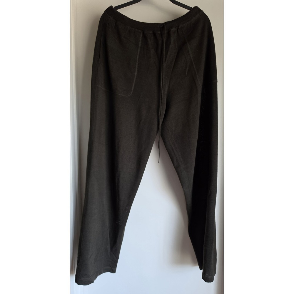 NWT Carole Little Sport Pants L Dark Green Wool Blend Straight Trousers Slacks